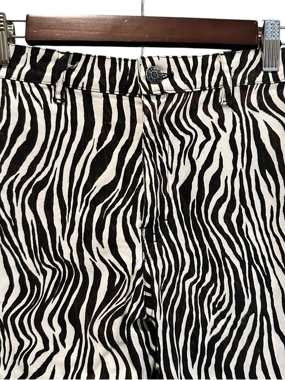 MOTEL Rocks Zoven Trouser Dark Brown and Cream Straight Leg Pants Size X Small - Picture 2 of 9